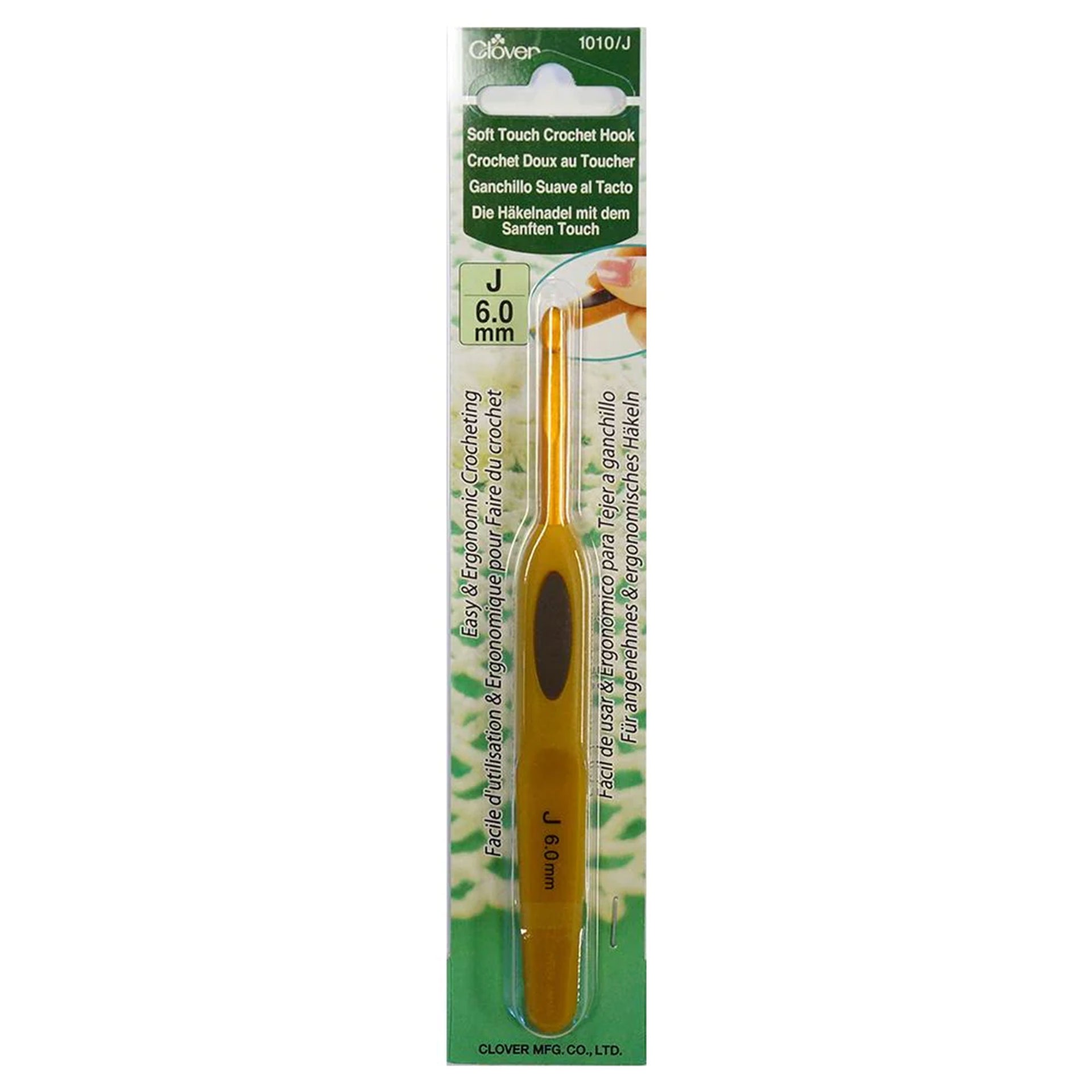 Clover Soft Touch Crochet Hooks - Aluminum Needles - Size J (6.00mm) - Zoom Image