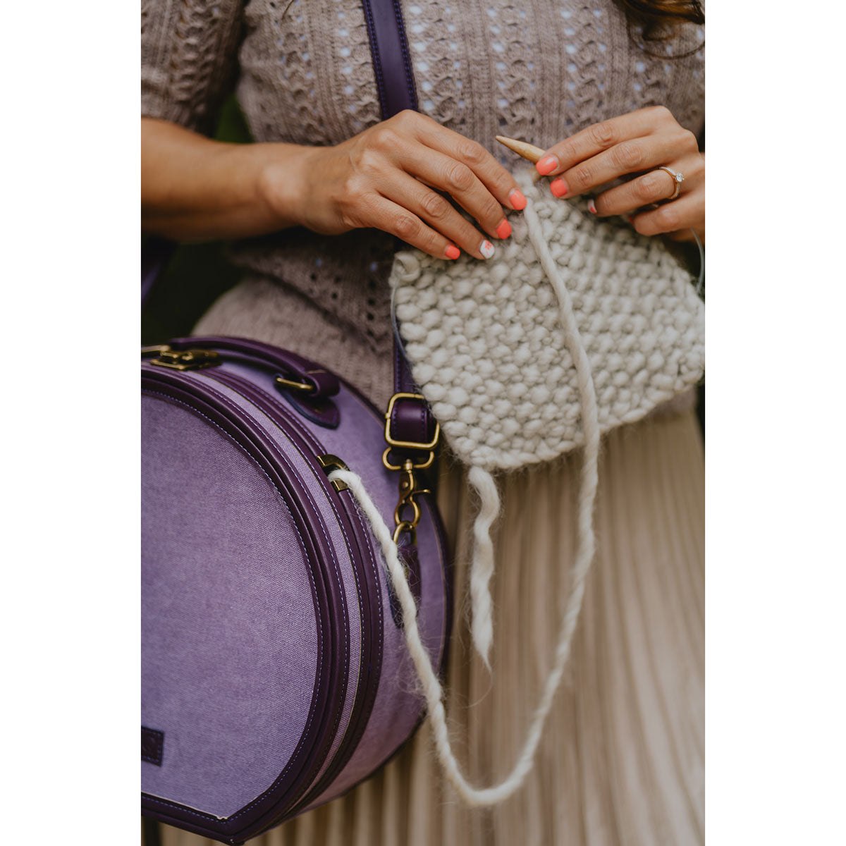 della Q Maker's Hat Box - Plum - Extra Image