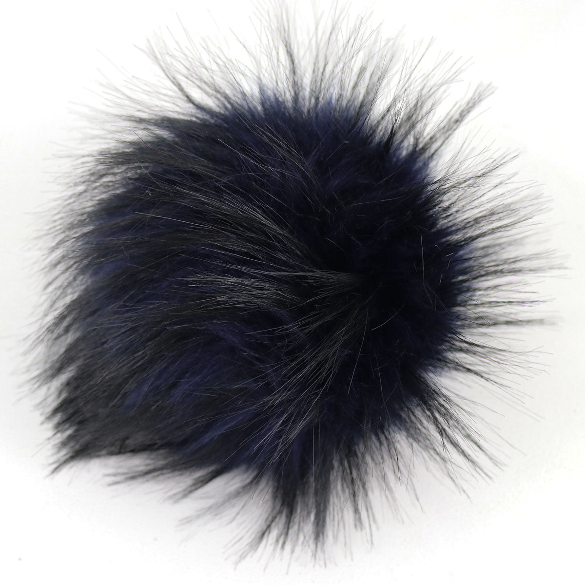 Jimmy Beans Wool Faux Fur Pom Poms w Snap - Dark Blue - Extra Image