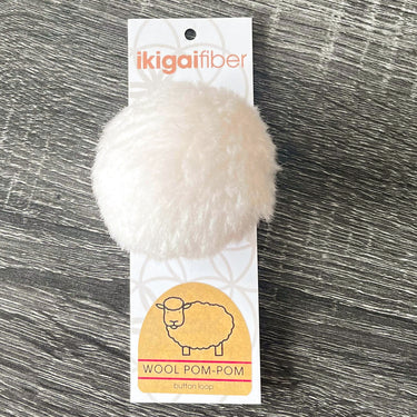 Ikigai Fiber Wool Pom Poms - Oat Wool Pom 8cm - Zoom Image