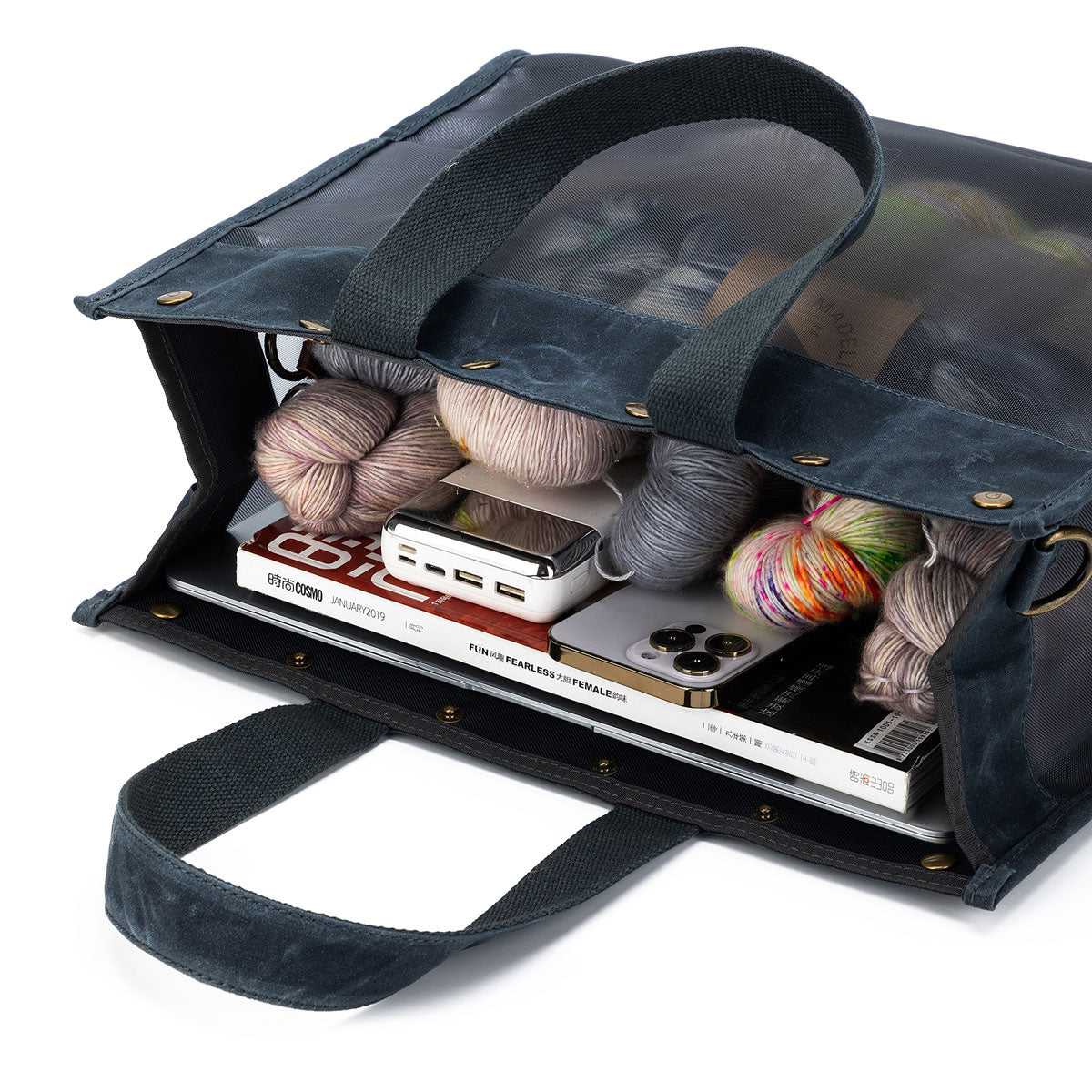 della Q Maker's Mesh Tote - Blue - Extra Image
