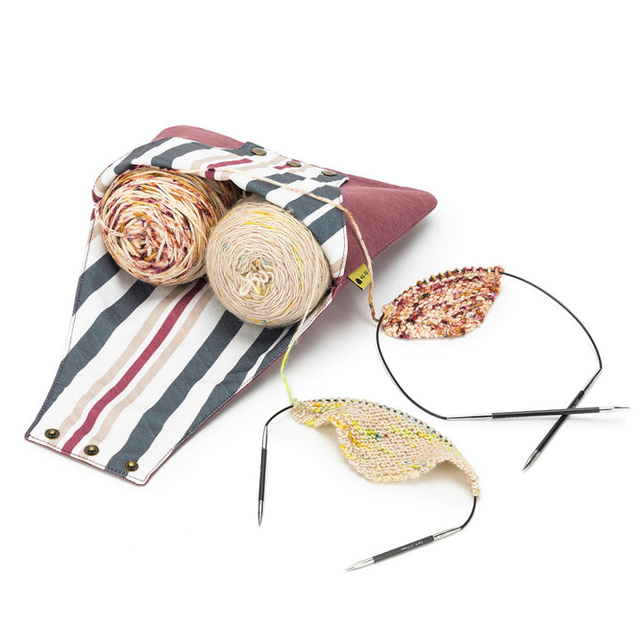 della Q Nora Wrist Bag - 1300-1 - *Linen - Wine - Extra Image