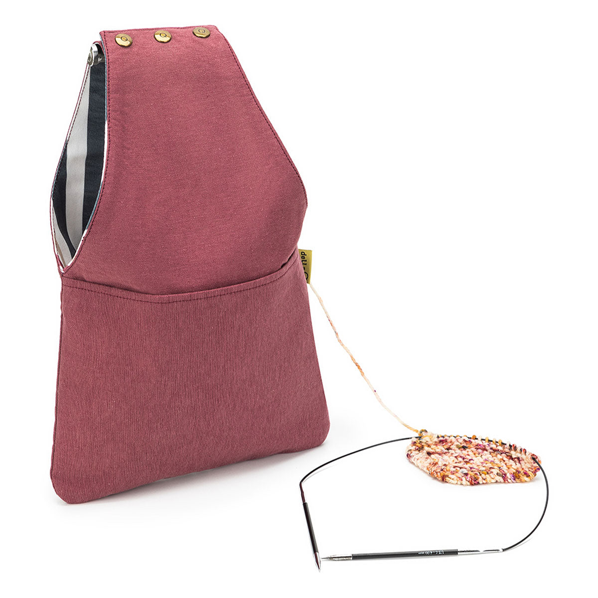 della Q Nora Wrist Bag - 1300-1 - *Linen - Wine - Extra Image