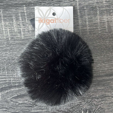 Ikigai Fiber Faux Luxe Pom Poms - XL Lux Black - Zoom Image