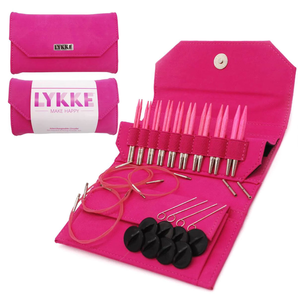 LYKKE Crafts Birchwood Interchangeable Needle Sets - Blush - Pink Case - 3.5" Tips US 3-10.5 - Extra Image