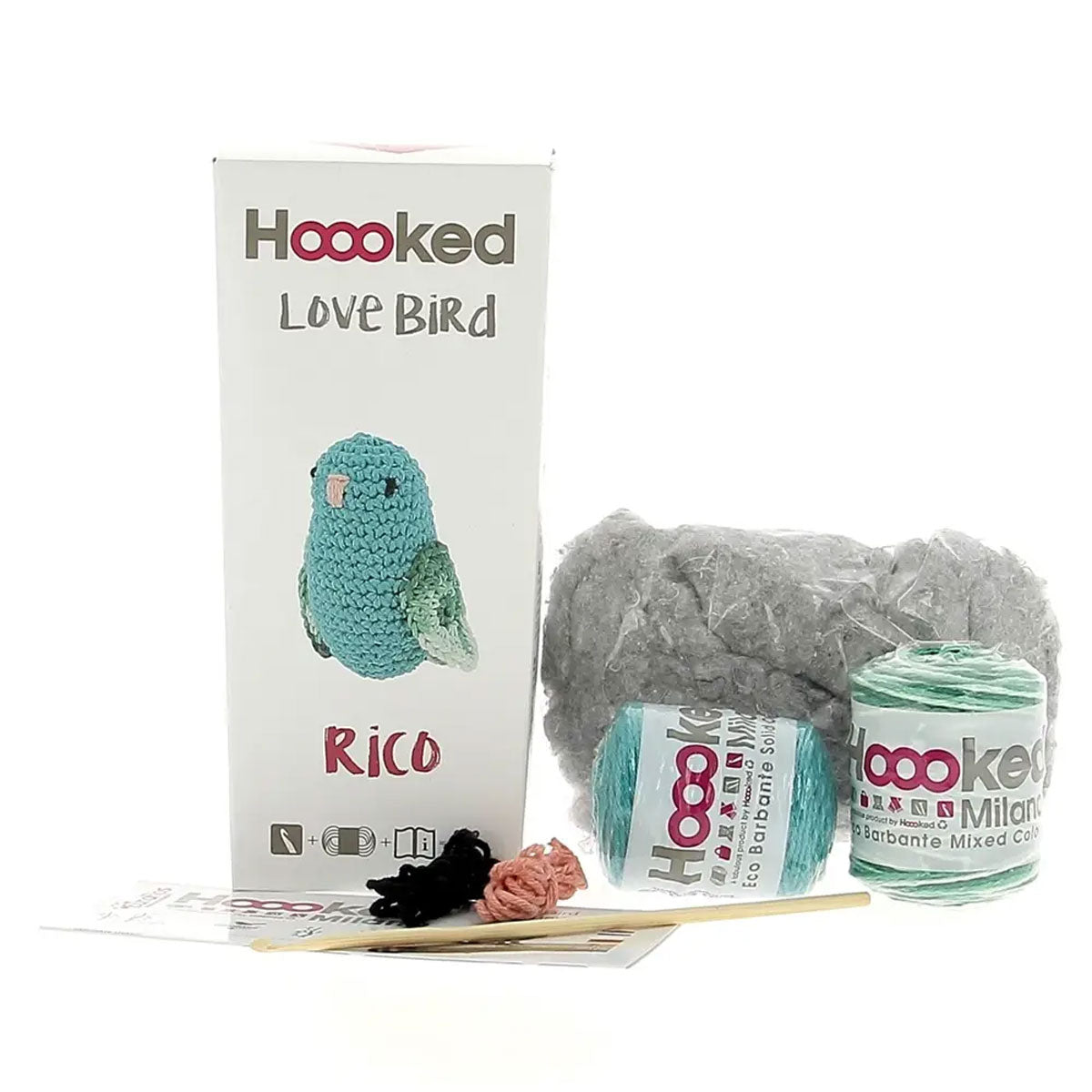 Hoooked Plush Crochet Toys - Love Bird Rico Lagoon - Extra Image