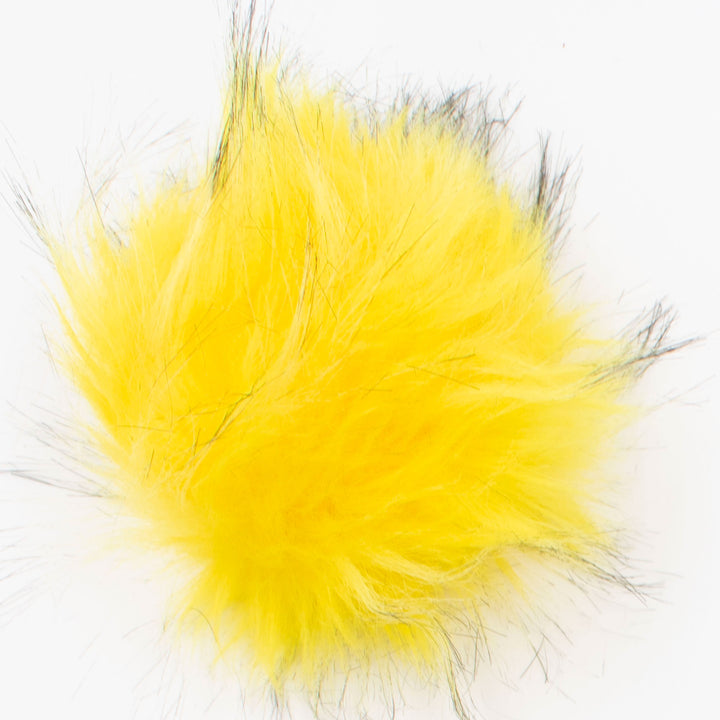 Jimmy Beans Wool Faux Fur Pom Poms w Snap - Yellow - Zoom Image