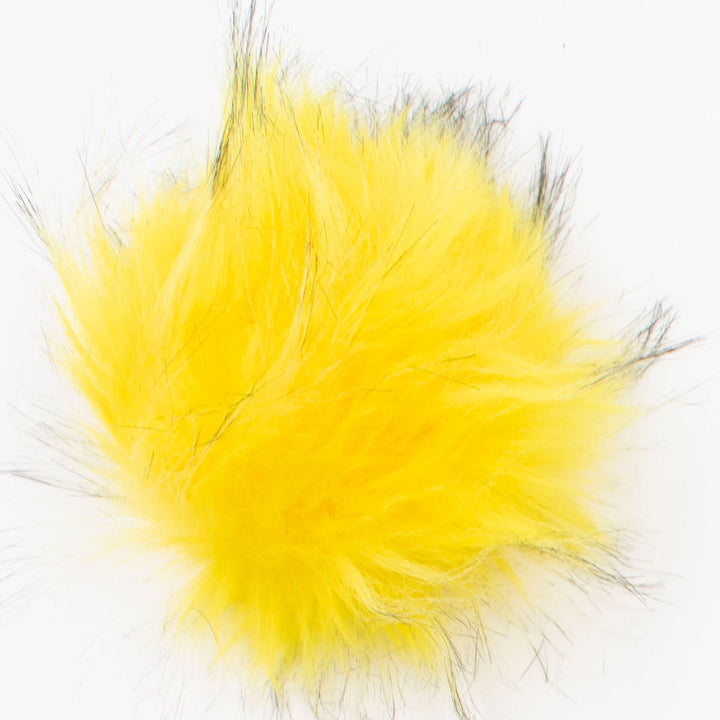 Jimmy Beans Wool Faux Fur Pom Poms w Snap - Yellow - Extra Image