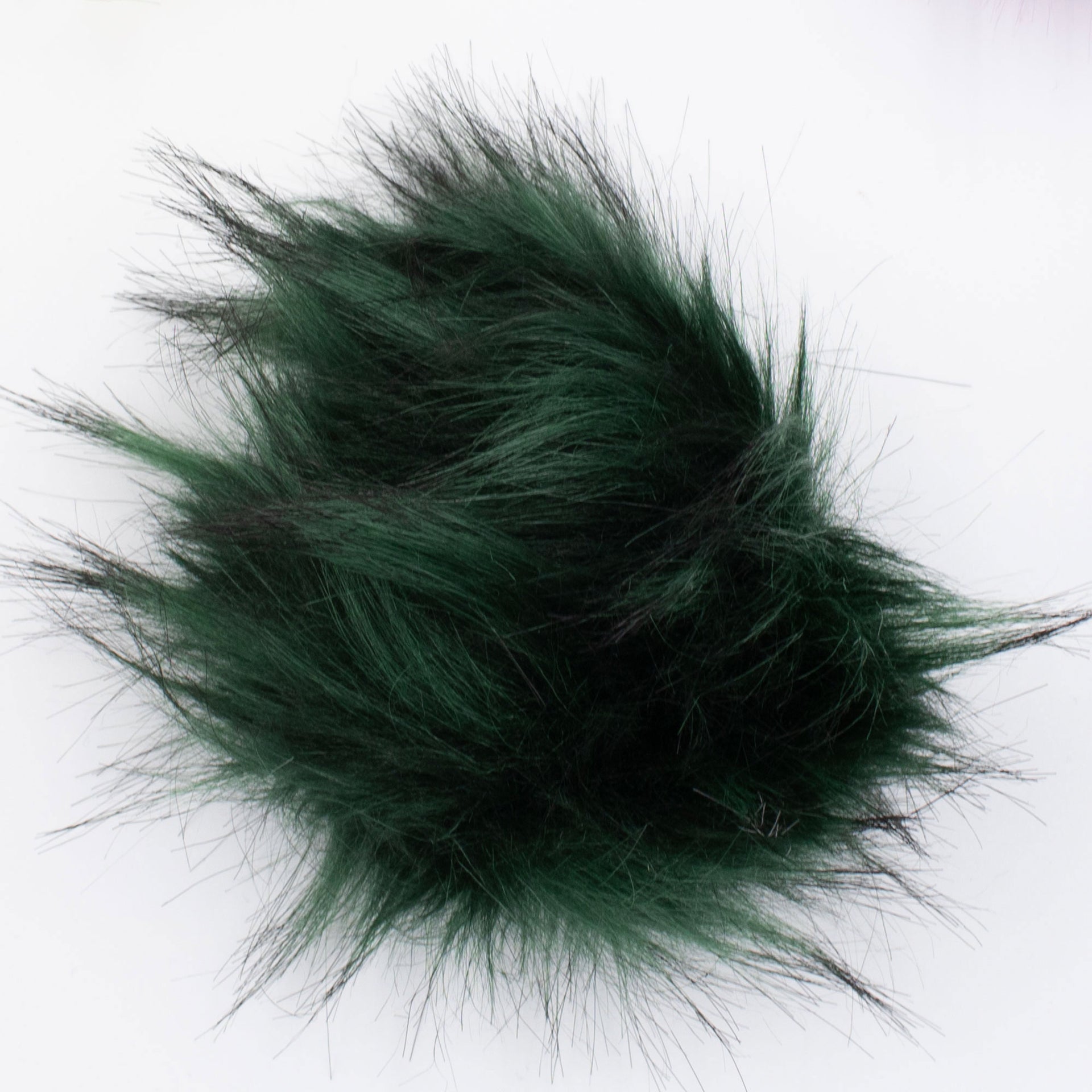 Jimmy Beans Wool Faux Fur Pom Poms w Snap - Dark Green - Zoom Image
