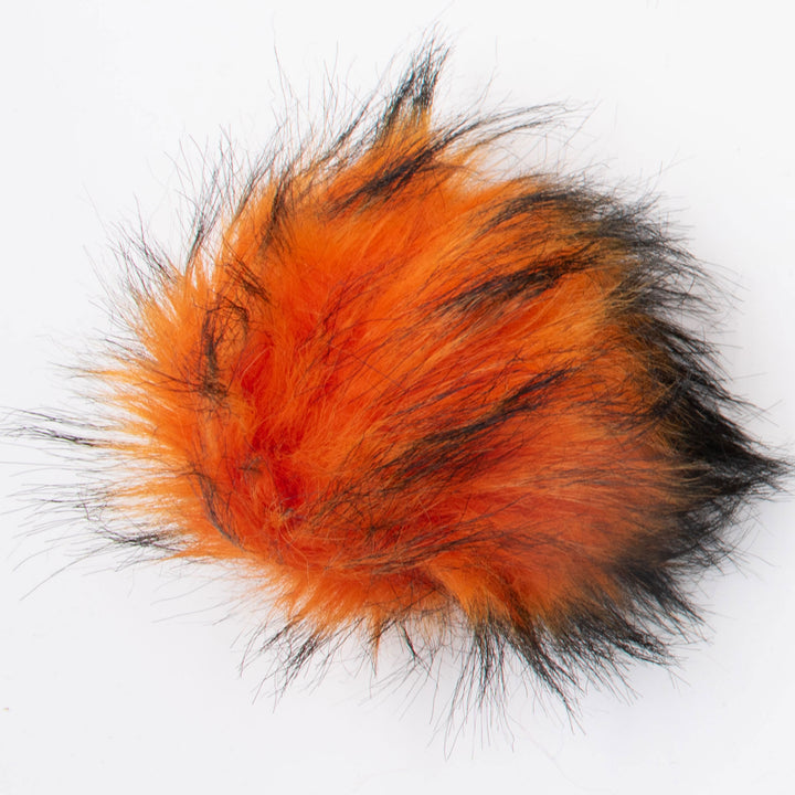 Jimmy Beans Wool Faux Fur Pom Poms w Snap - Orange - Zoom Image