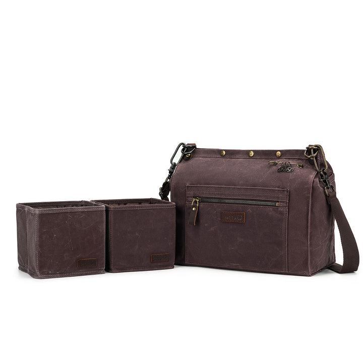 della Q Maker's Canvas Rucksack - Cocoa - Extra Image