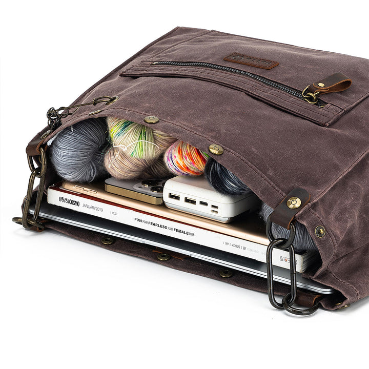 della Q Maker's Canvas Rucksack - Cocoa - Extra Image