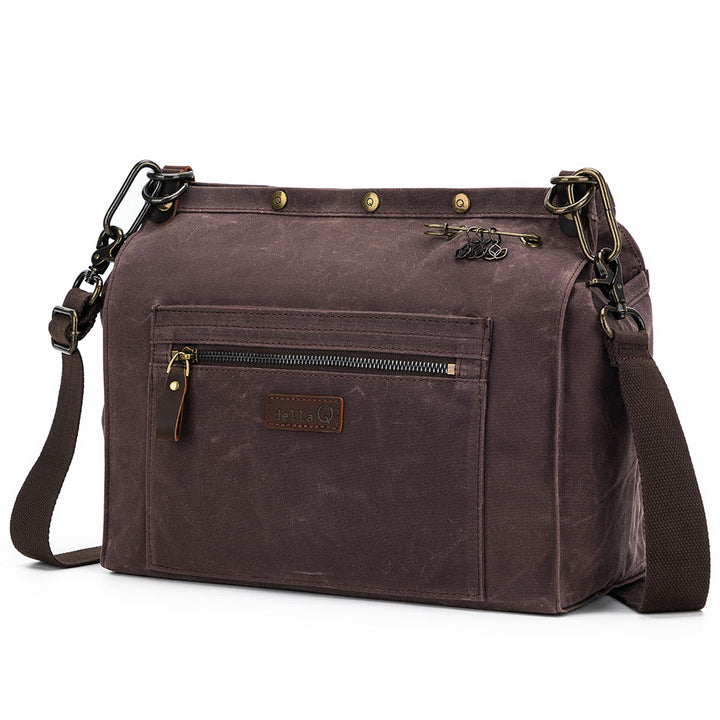 della Q Maker's Canvas Rucksack - Cocoa - Extra Image