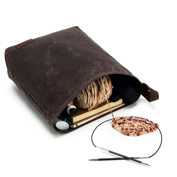 della Q Maker's Canvas Knit Sacks (Set of 2) - Cocoa - Extra Image