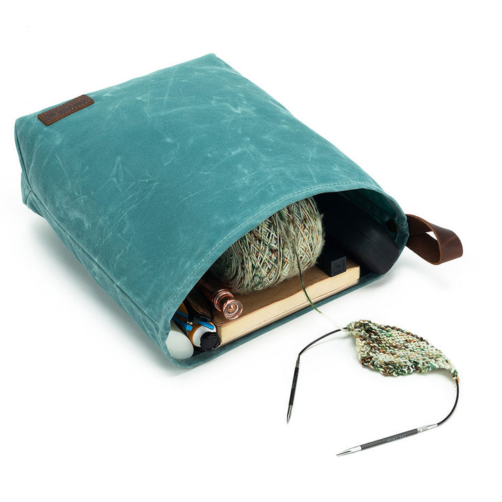 della Q Maker's Canvas Knit Sacks (Set of 2) - Teal - Extra Image