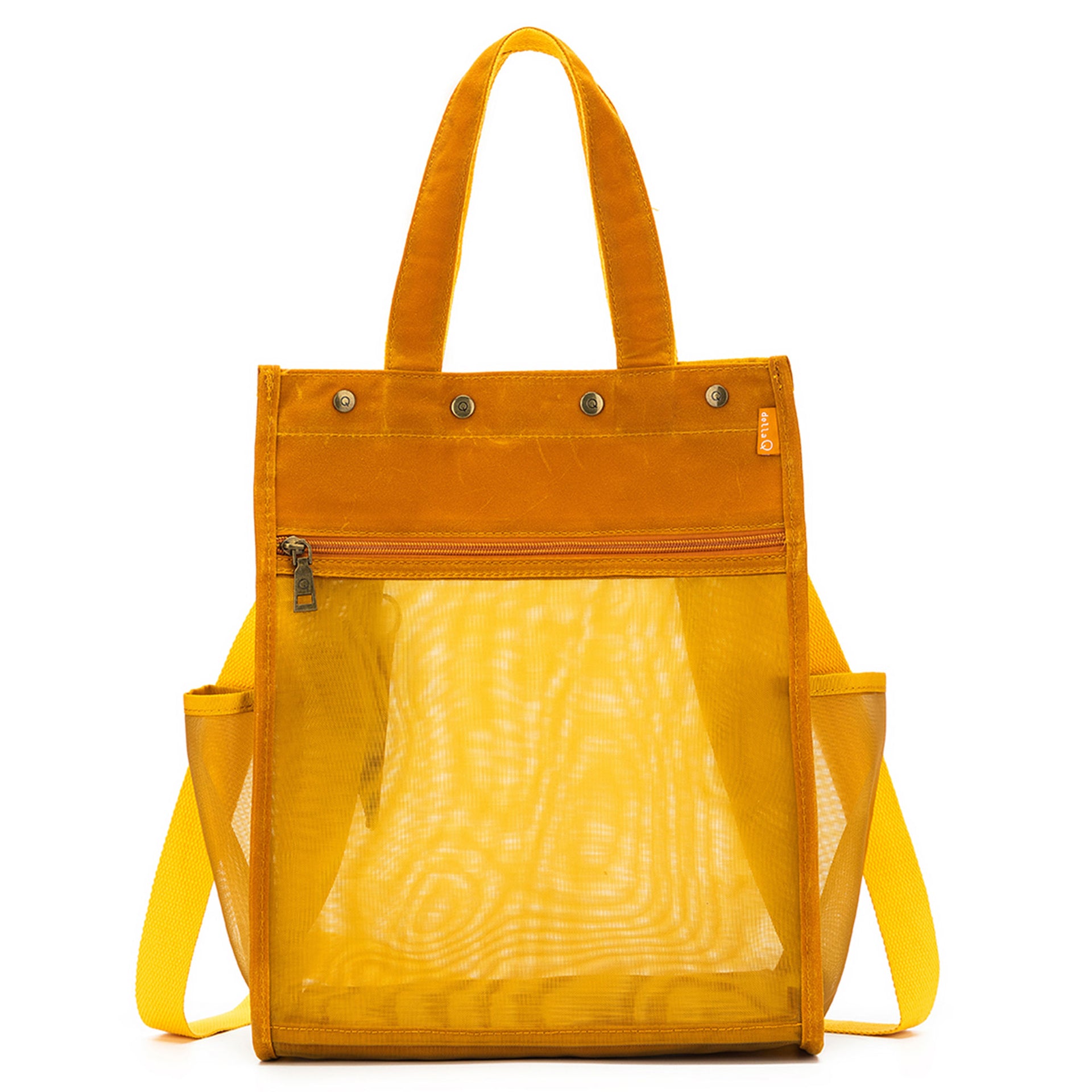della Q Maker's Tall Mesh Tote - Mustard - Zoom Image