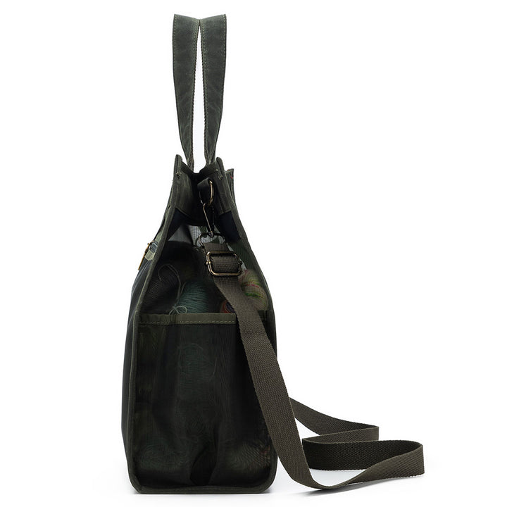 della Q Maker's Tall Mesh Tote - Olive - Extra Image