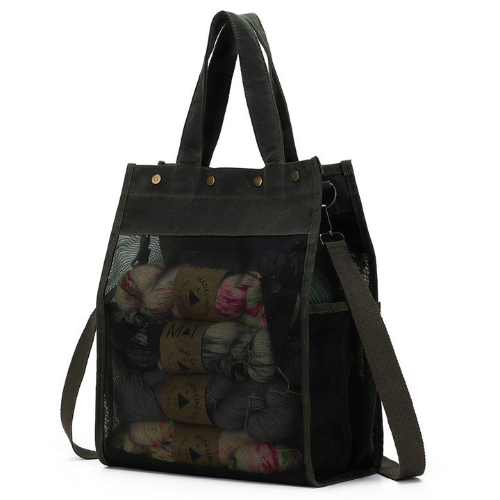 della Q Maker's Tall Mesh Tote - Olive - Extra Image