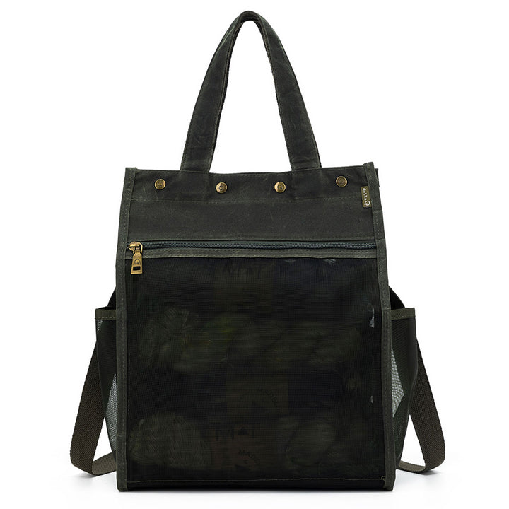 della Q Maker's Tall Mesh Tote - Olive - Extra Image