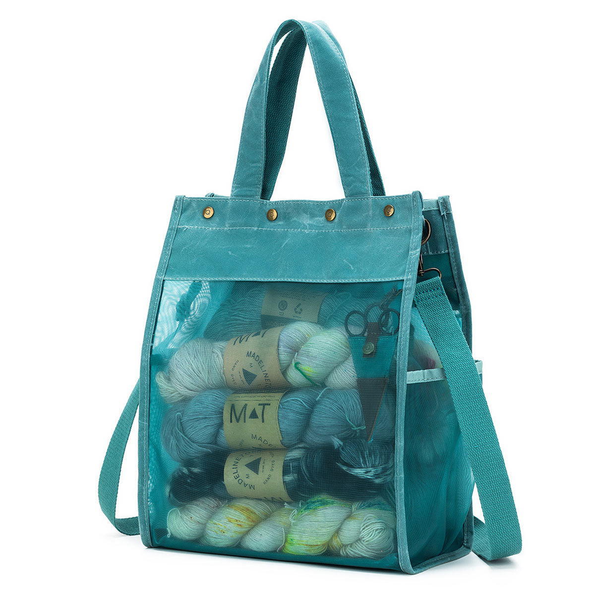 della Q Maker's Tall Mesh Tote - Teal - Extra Image