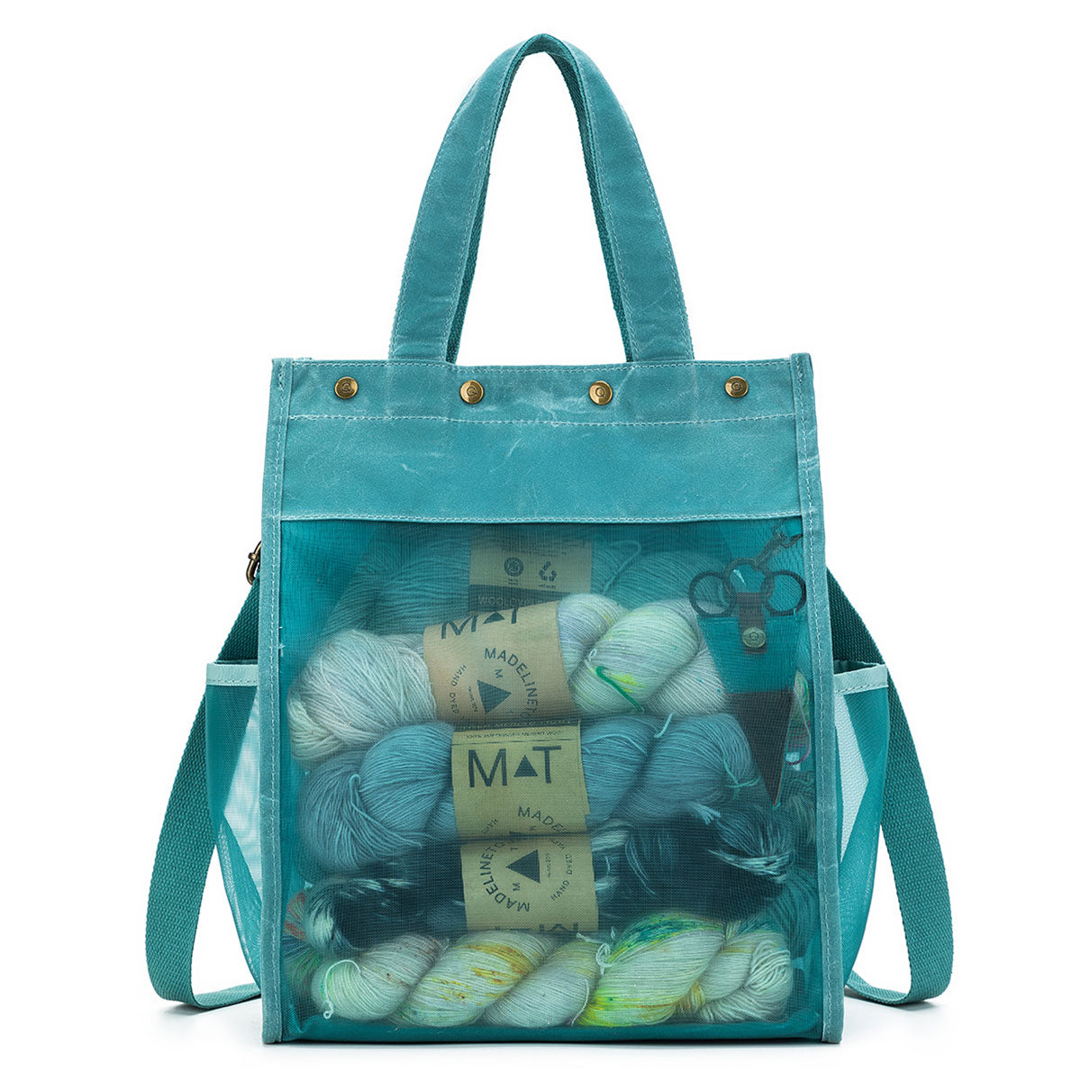 della Q Maker's Tall Mesh Tote - Teal - Extra Image