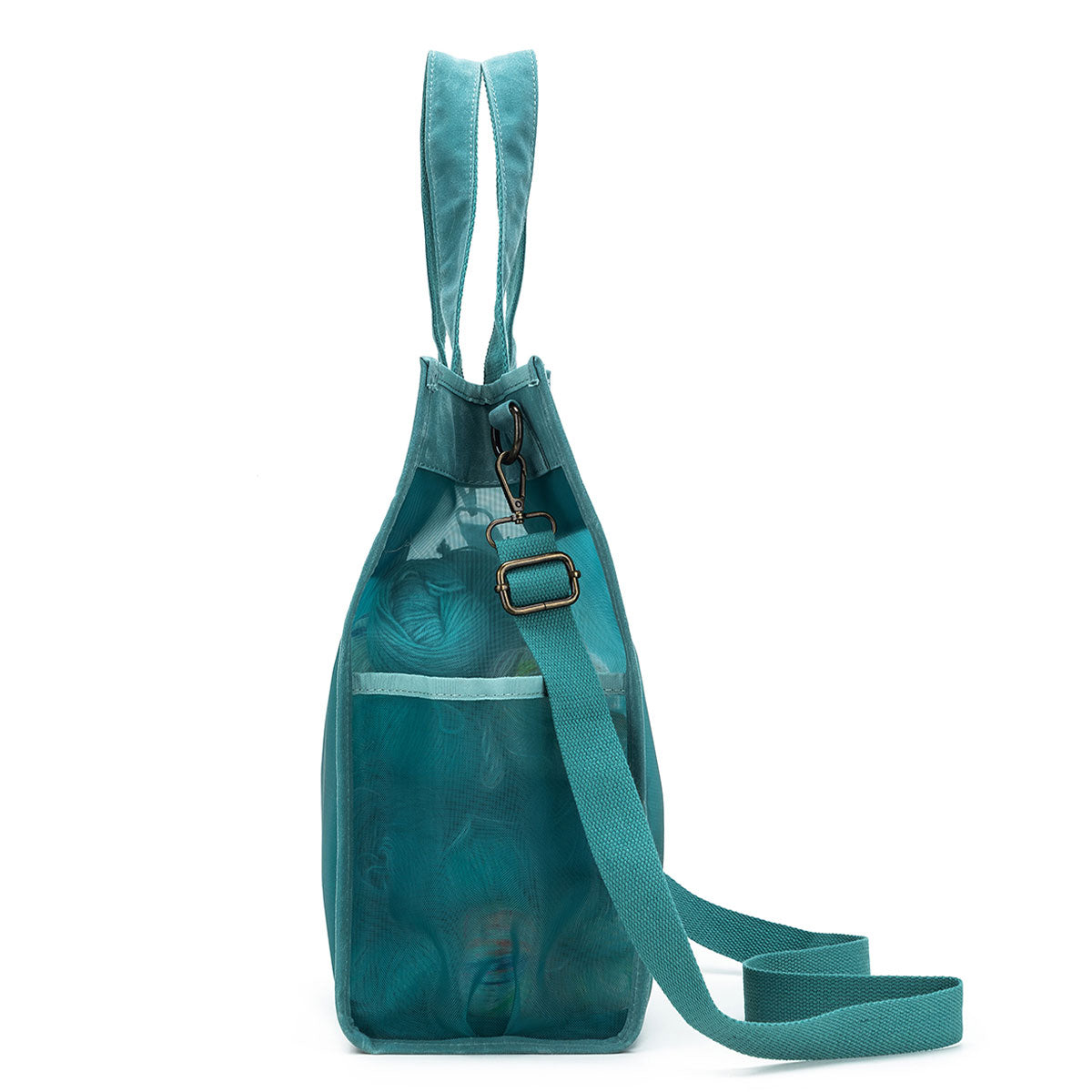 della Q Maker's Tall Mesh Tote - Teal - Extra Image