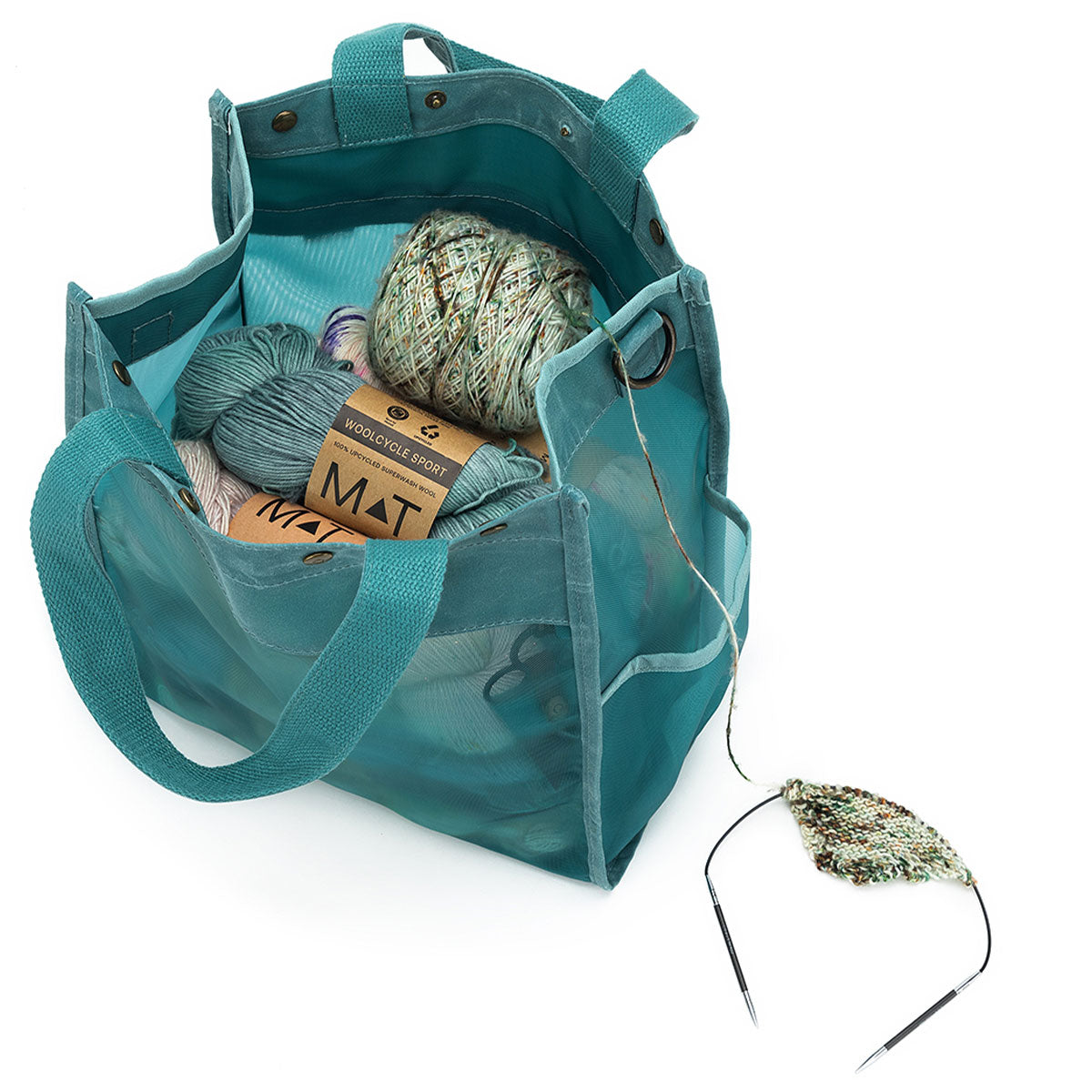 della Q Maker's Tall Mesh Tote - Teal - Extra Image