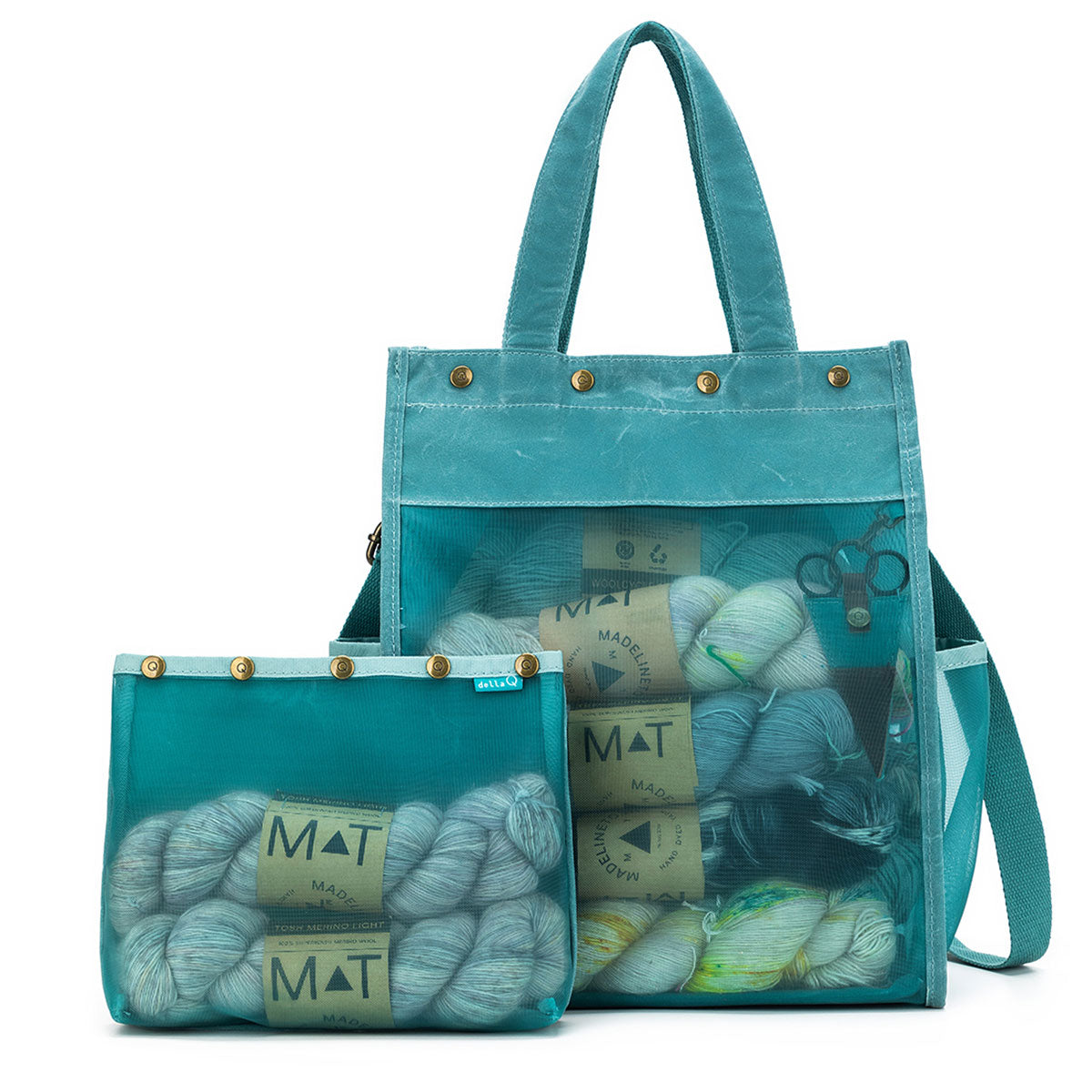della Q Maker's Tall Mesh Tote - Teal - Extra Image