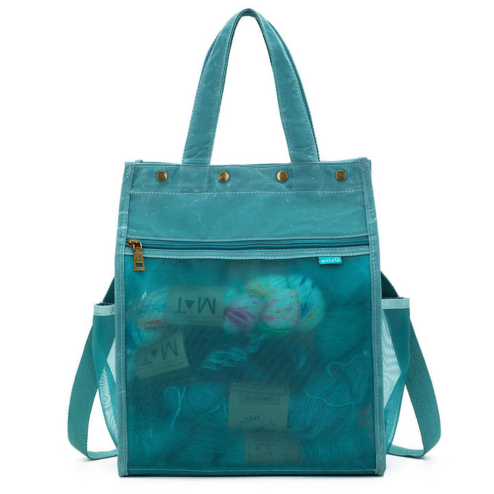 della Q Maker's Tall Mesh Tote - Teal - Extra Image