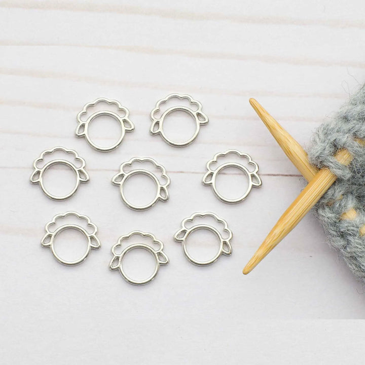 Fox & Pine Stitches Sheep Stitch Markers - Silver Sheep - Closed Ring - Extra Image
