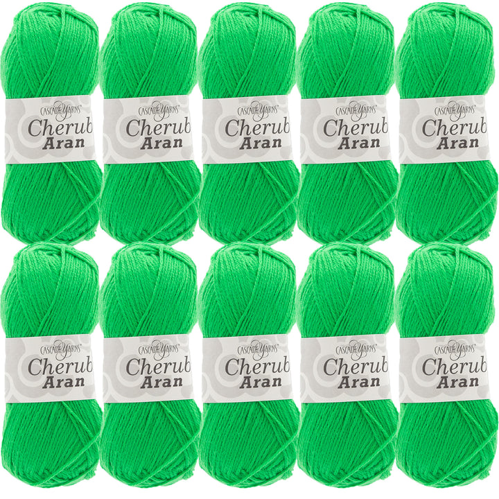 Cascade Yarns Cherub Aran Yarn - 98 Vibrant Green - 10-Pack - Zoom Image