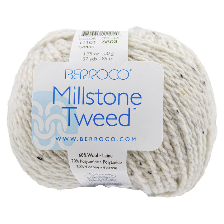 Berroco Millstone Tweed Yarn - 11101 Cotton - Zoom Image