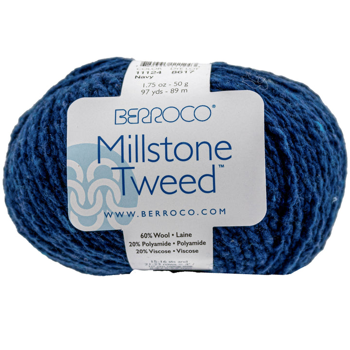 Berroco Millstone Tweed Yarn - 11124 Navy - Zoom Image