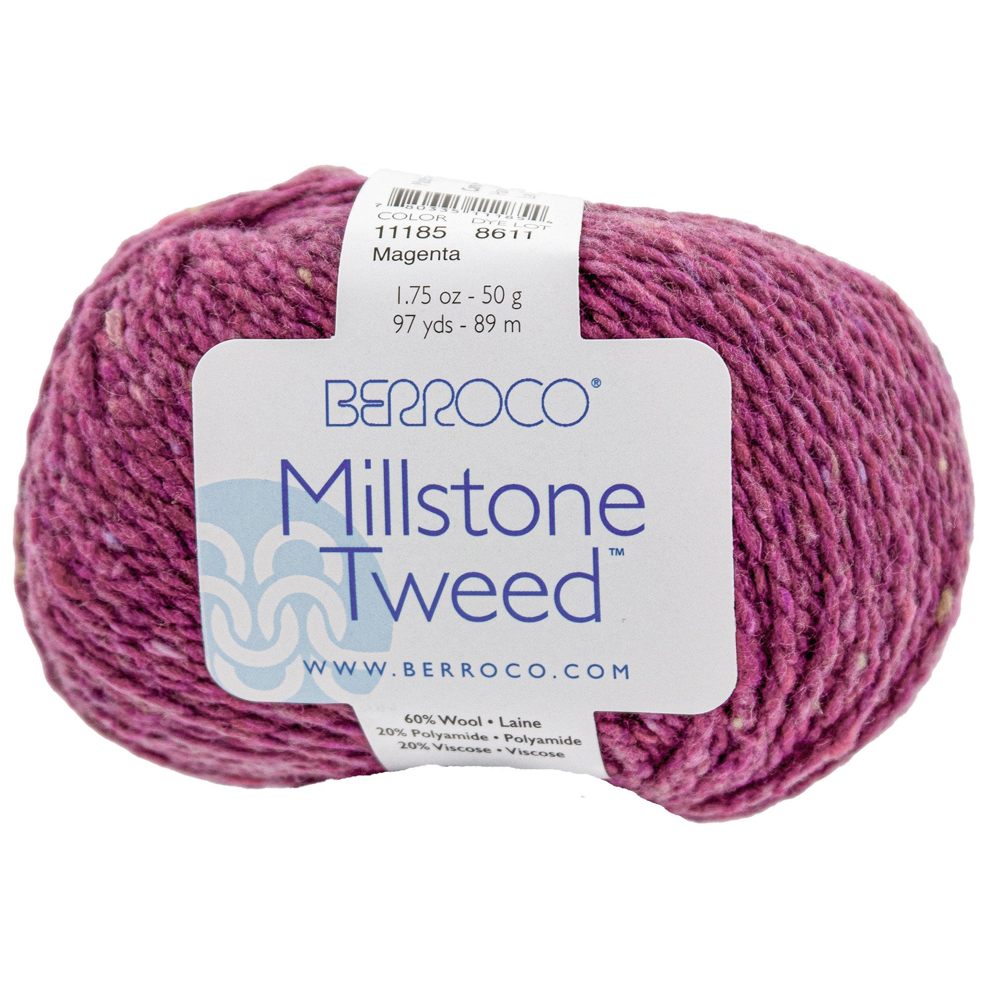 Berroco Millstone Tweed Yarn - 11185 Magenta - Zoom Image