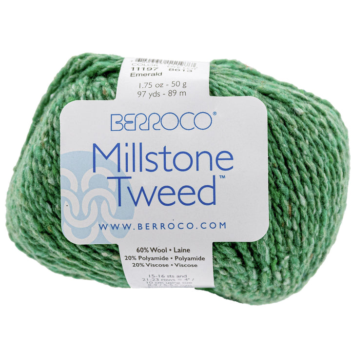 Berroco Millstone Tweed Yarn - 11197 Emerald - Zoom Image