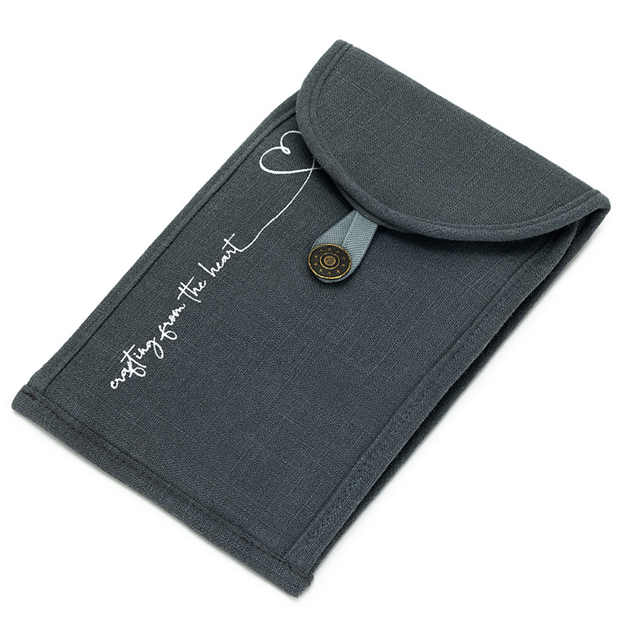 della Q Chicken Boots Accordion Circular Needle Pouch - *Linen - Slate - Extra Image