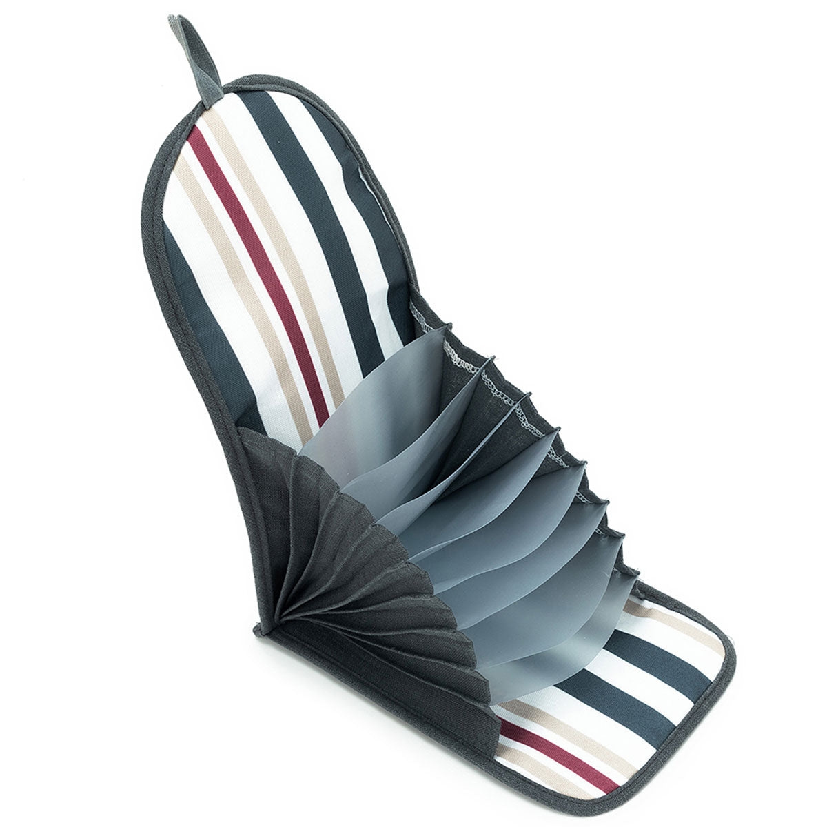 della Q Chicken Boots Accordion Circular Needle Pouch - *Linen - Slate - Extra Image