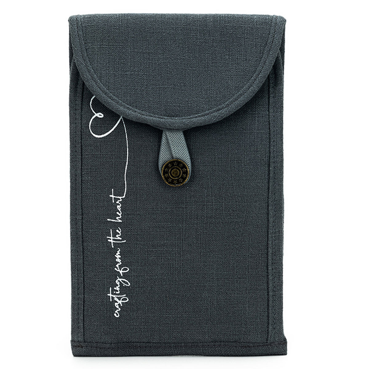 della Q Chicken Boots Accordion Circular Needle Pouch - *Linen - Slate - Extra Image