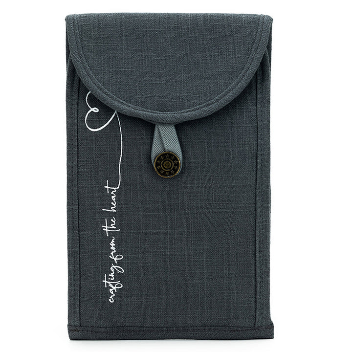 della Q Chicken Boots Accordion Circular Needle Pouch - *Linen - Slate - Extra Image