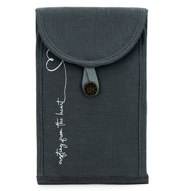 della Q Chicken Boots Accordion Circular Needle Pouch - *Linen - Slate - Zoom Image