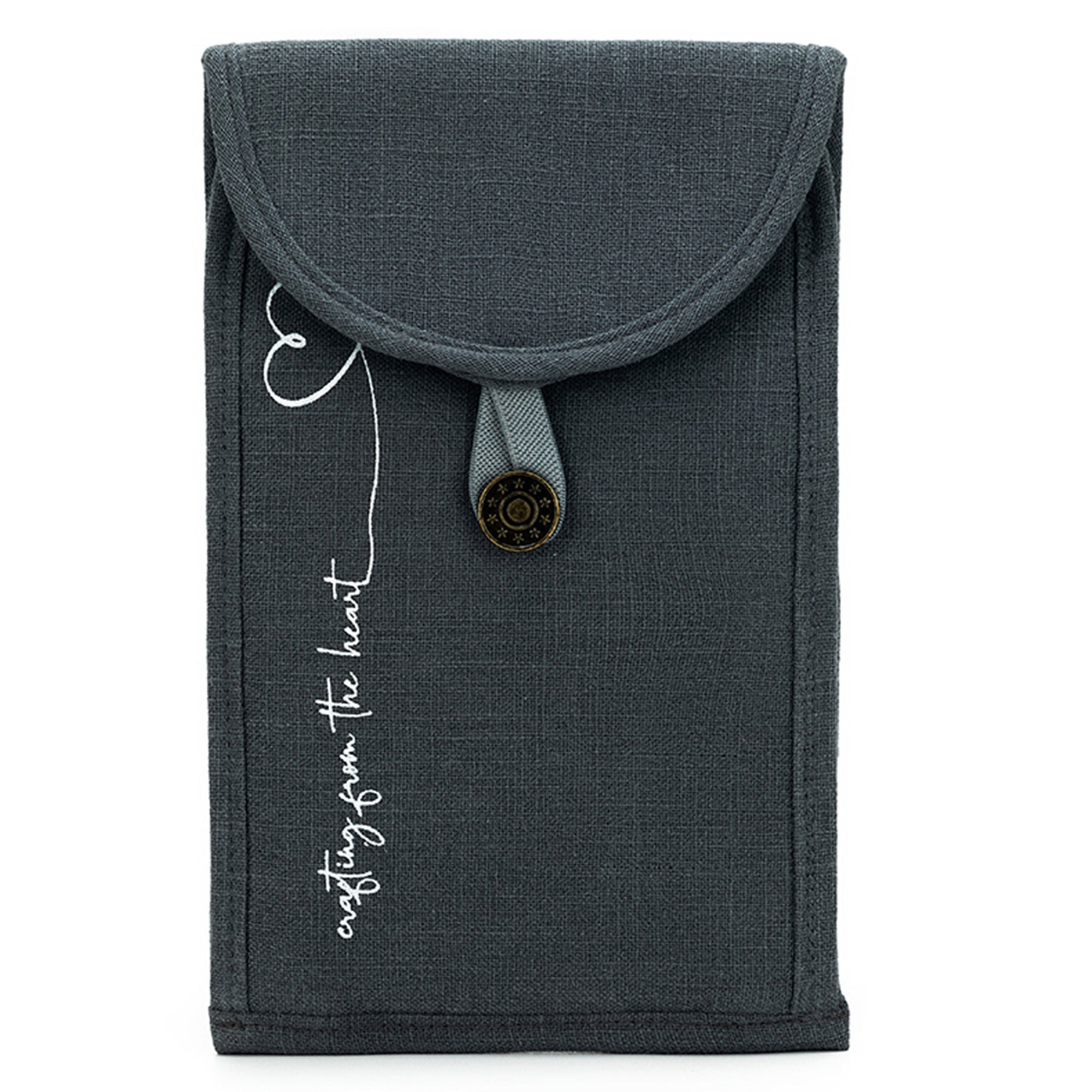 della Q Chicken Boots Accordion Circular Needle Pouch - *Linen - Slate - Zoom Image