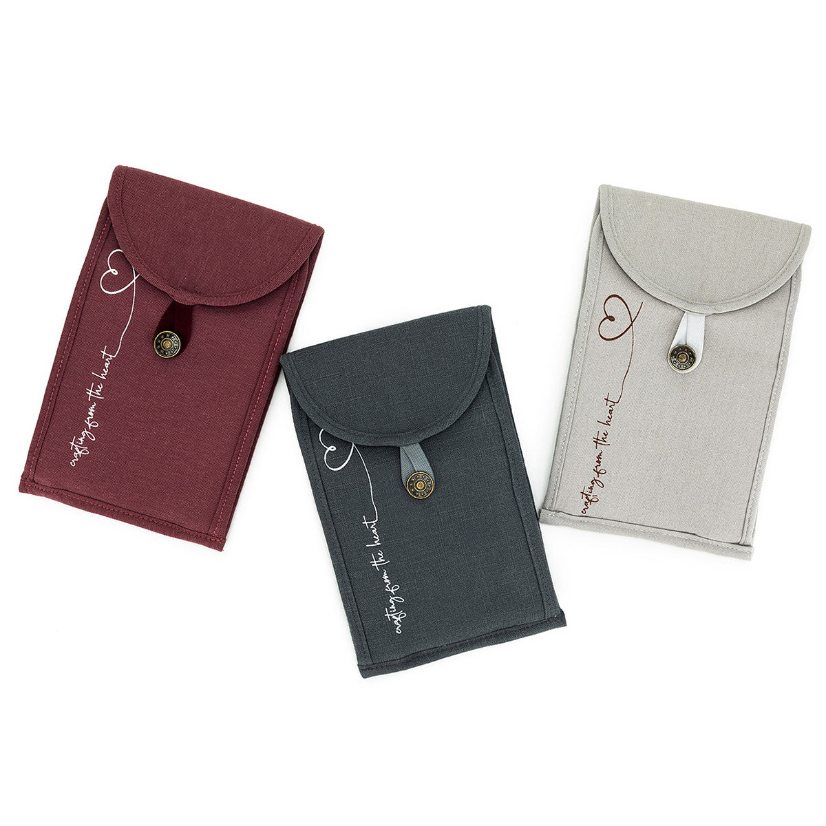 della Q Chicken Boots Accordion Circular Needle Pouch - *Linen - Pebble - Extra Image