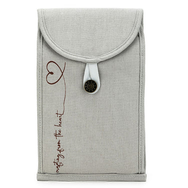 della Q Chicken Boots Accordion Circular Needle Pouch - *Linen - Pebble - Zoom Image