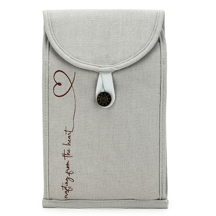 della Q Chicken Boots Accordion Circular Needle Pouch - *Linen - Pebble - Extra Image