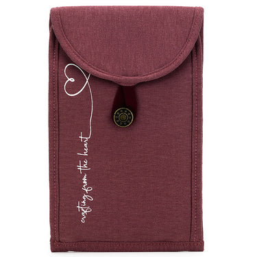 della Q Chicken Boots Accordion Circular Needle Pouch - *Linen - Wine - Zoom Image