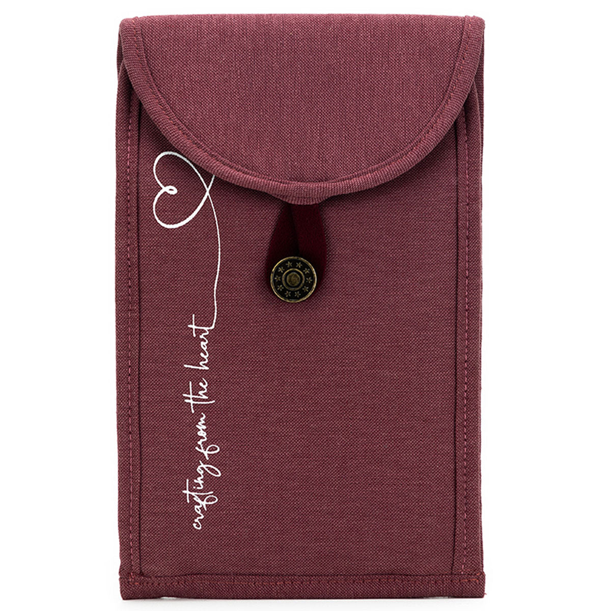 della Q Chicken Boots Accordion Circular Needle Pouch - *Linen - Wine - Extra Image