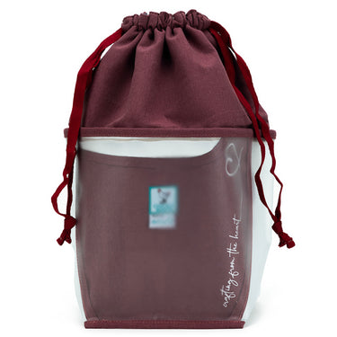 della Q Chicken Boots Double Double Project Bag - *Linen - Wine - Zoom Image