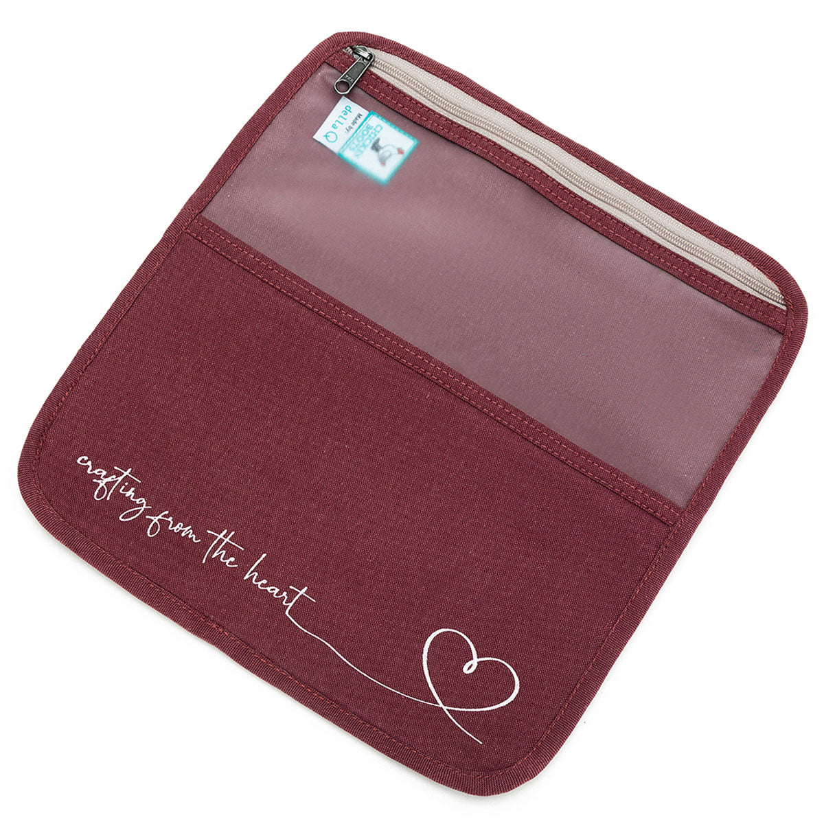 della Q Chicken Boots DPN/Crochet Hook Case - *Linen - Wine - Extra Image