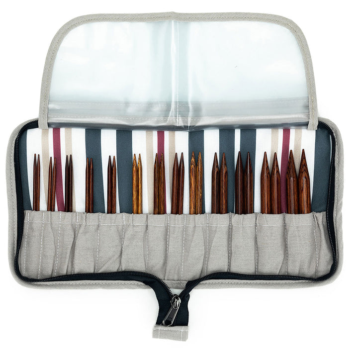 della Q Chicken Boots Interchangeable Needle Case - *Linen - Wine - Extra Image