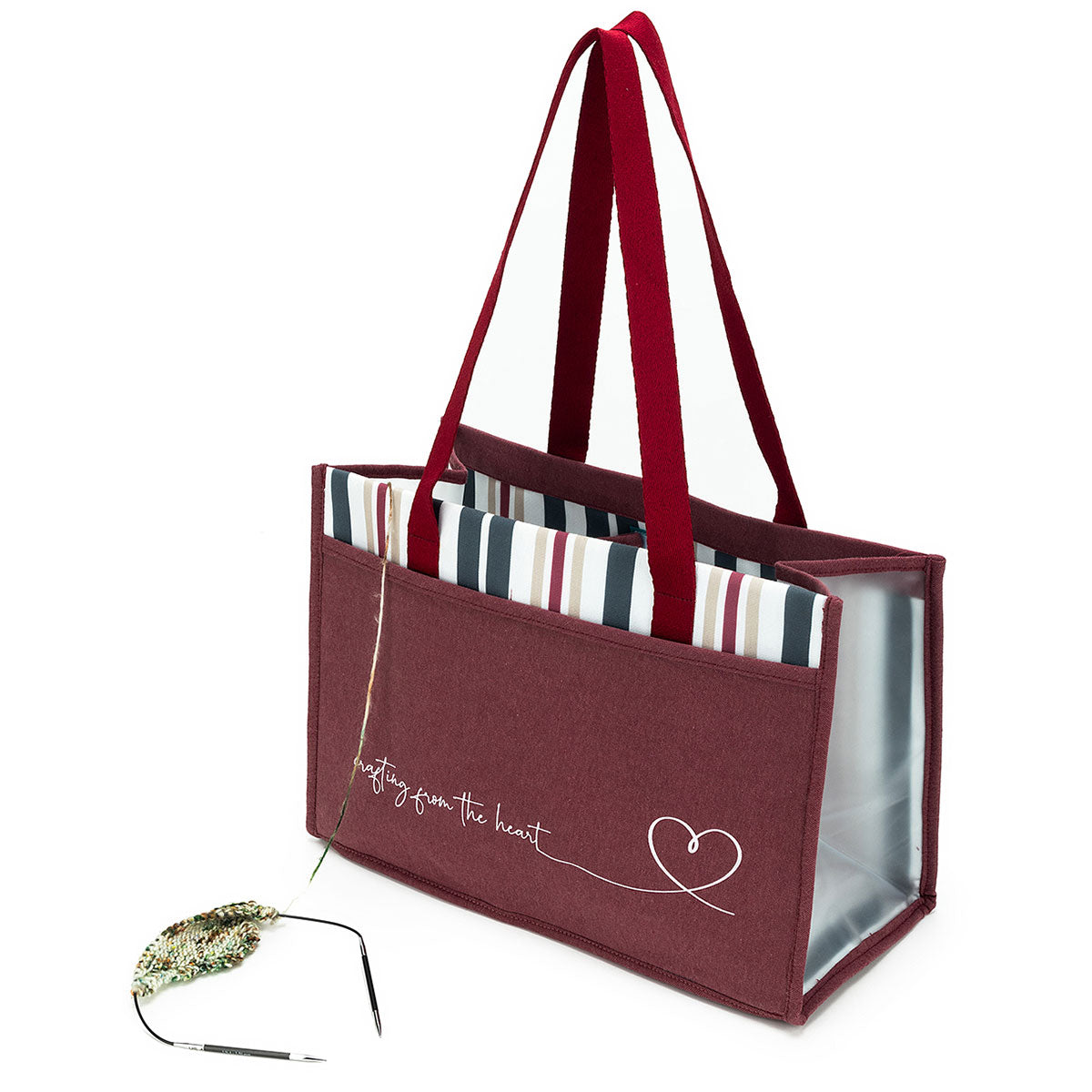 della Q Chicken Boots Project Bag - *Linen - Pebble - Extra Image